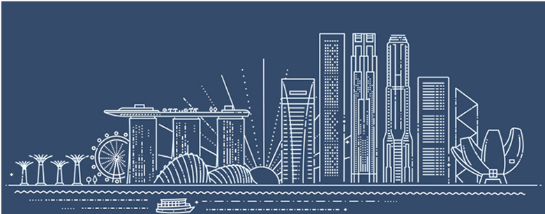 シンガポール風景線画